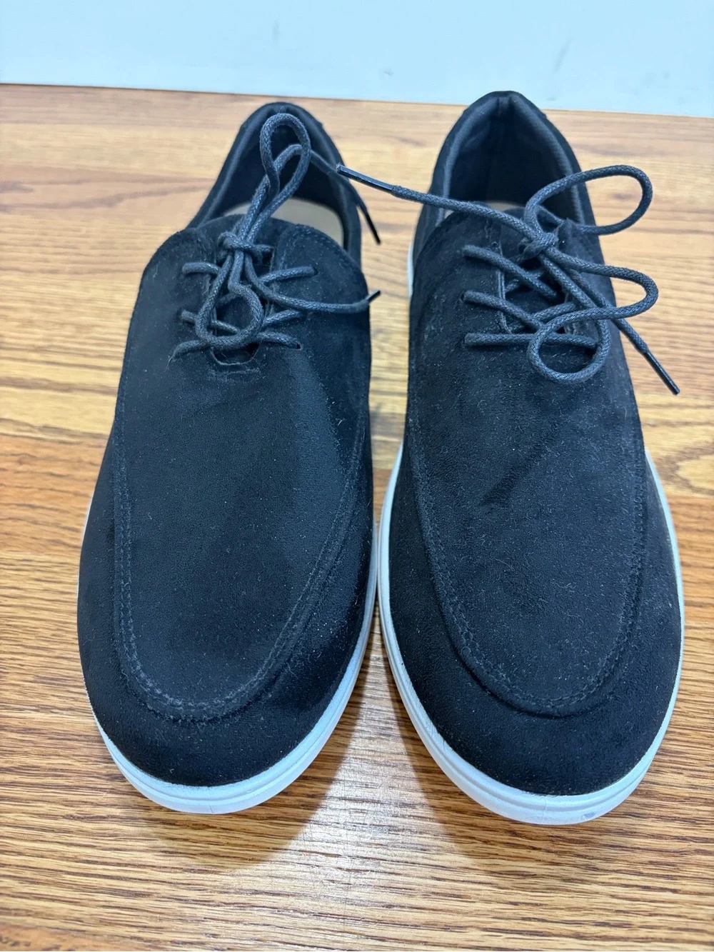 Men's Black Casual Lace-Up Boat Shoes (45)